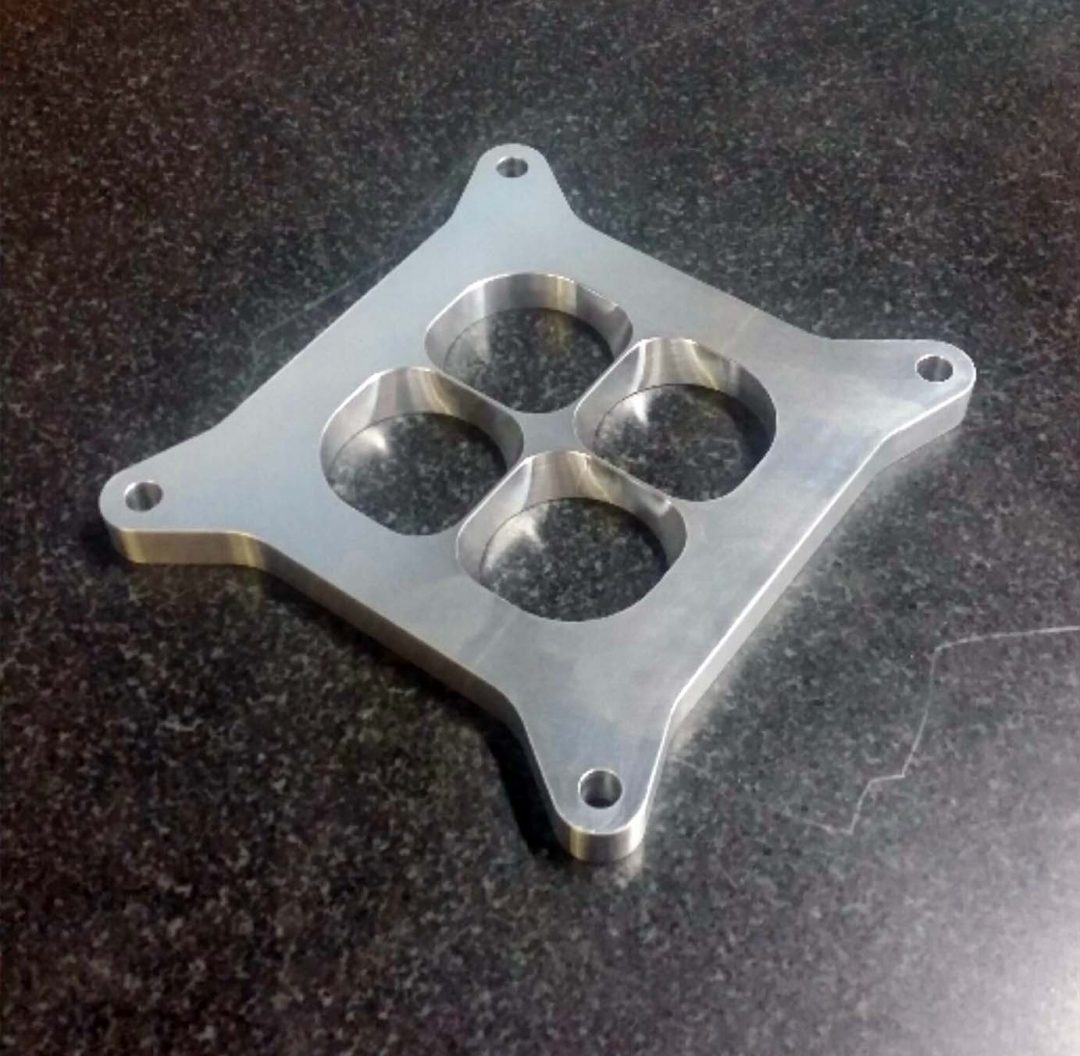 Carby spacer, 4150 Holley, 4 hole tapered bores, 0.5" thick PDH